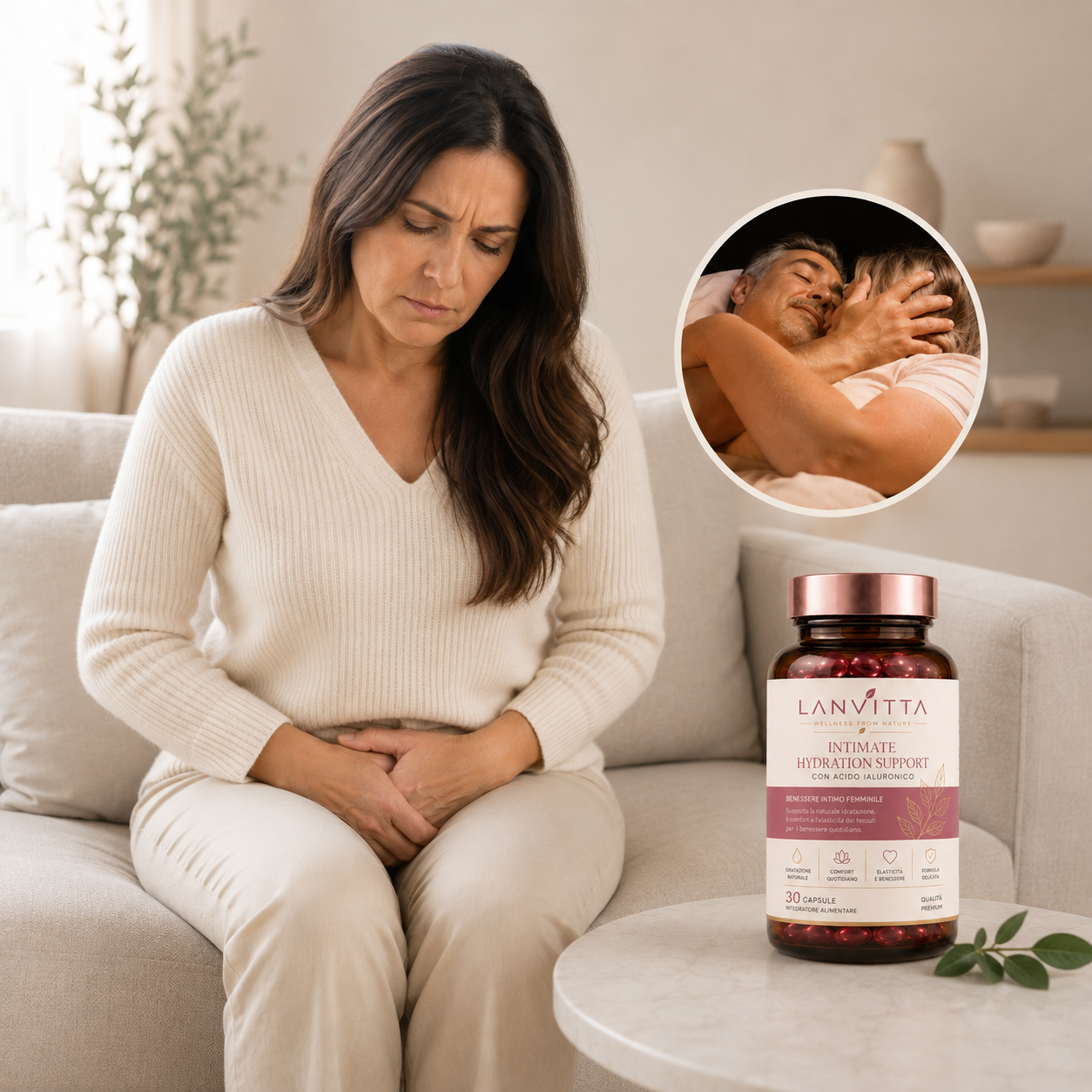 LANVITTA™ Intimate Hydration Support Premium Formula Con Acido Ialuronico Per Il Benessere Intimo Femminile.